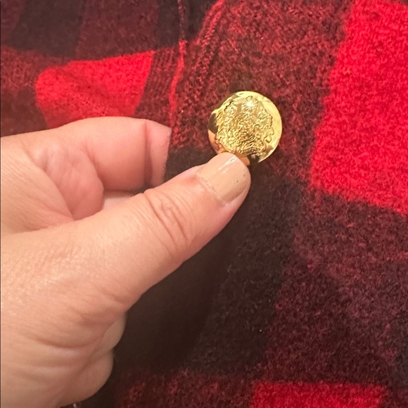 Ralph Lauren Buffalo Check Plaid Wool Knit Sweater Blazer Jacket Crest Rugby Lg - Picture 9 of 13